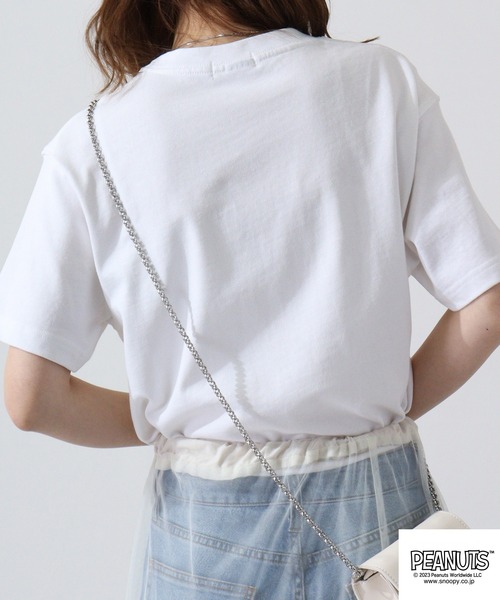 「PEANUTS」 半袖Tシャツ L ネイビー レディース_画像5