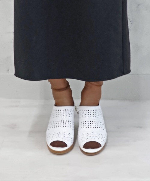 「MODE KAORI」 ヒールサンダル 24.5cm ブラック レディース_画像9