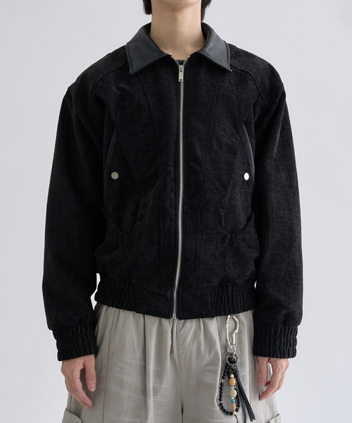 ブルゾン アウター Fake leather suede flight Jaket / フェイクレザー