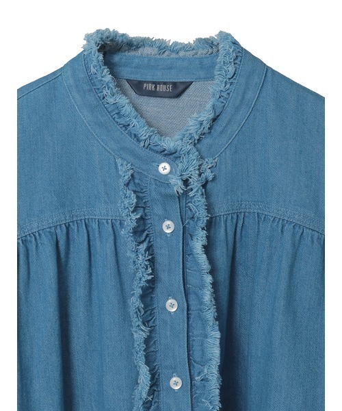 PINK HOUSE（ピンクハウス） ブラウス シャツ ムラ糸デニムシャツ