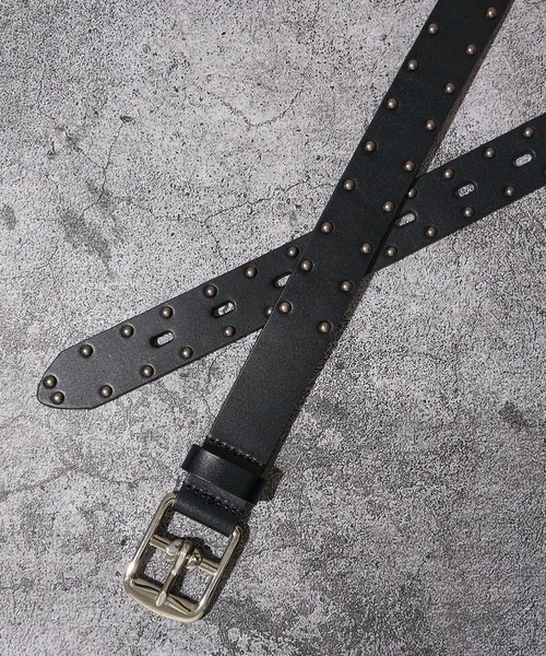 TETE HOMME（テット オム） ベルト 30mm スタッズ＆変形ギャリソン