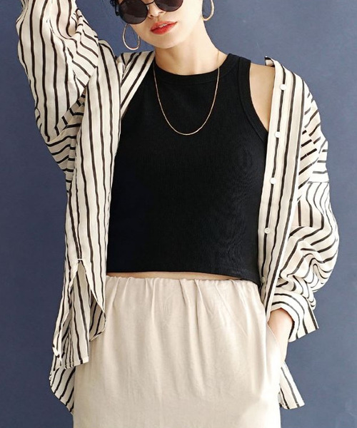 「e-zakkamania stores」 長袖シャツ フリー オフホワイト レディース_画像6