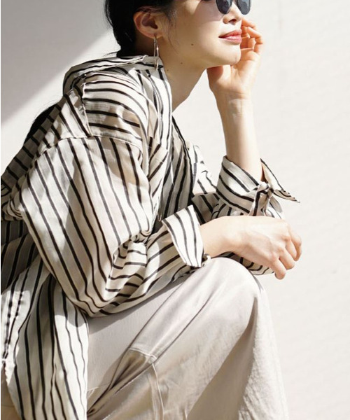 「e-zakkamania stores」 長袖シャツ フリー オフホワイト レディース_画像7