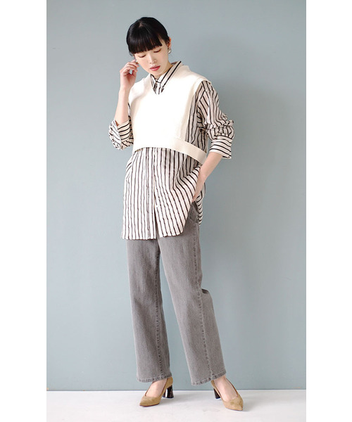 「e-zakkamania stores」 長袖シャツ フリー オフホワイト レディース_画像8