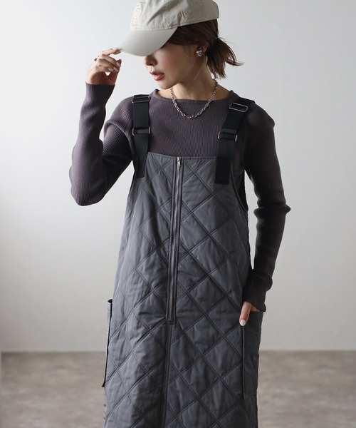 「Bonjour Sagan」 サロペットスカート FREE チャコールグレー レディース_画像2