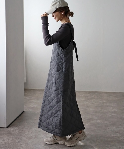 「Bonjour Sagan」 サロペットスカート FREE チャコールグレー レディース_画像3