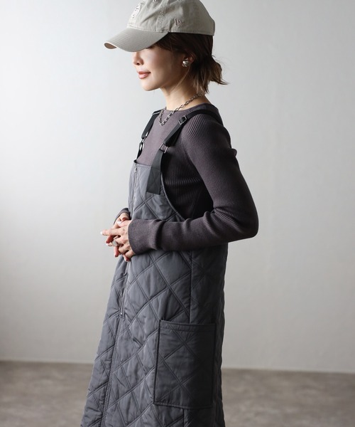 「Bonjour Sagan」 サロペットスカート FREE チャコールグレー レディース_画像4