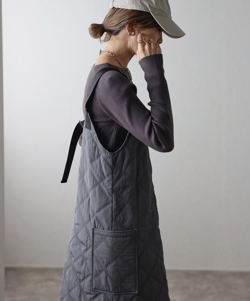 「Bonjour Sagan」 サロペットスカート FREE チャコールグレー レディース_画像5