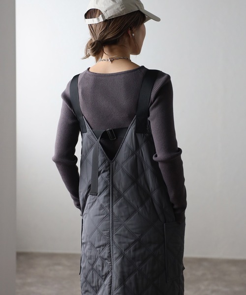 「Bonjour Sagan」 サロペットスカート FREE チャコールグレー レディース_画像7