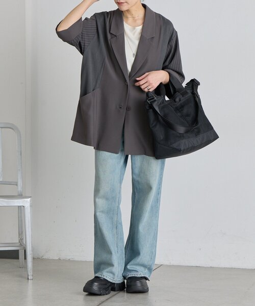トートバッグ sampo×earヤシ柄トートバッグ「A4サイズ対応/撥水」 レディースの画像