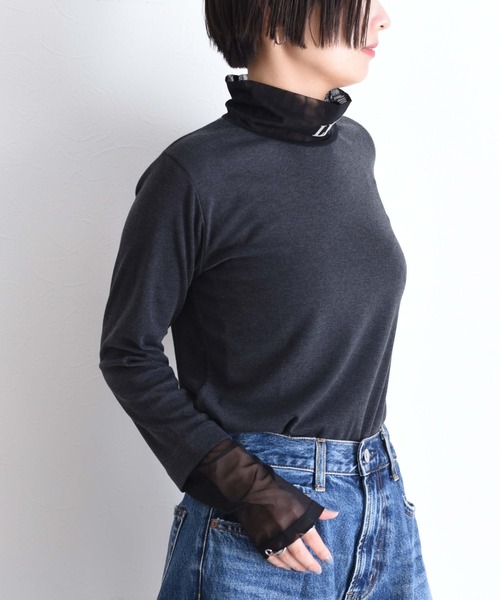「Eimee Law」 長袖カットソー FREE チャコールグレー レディース_画像9
