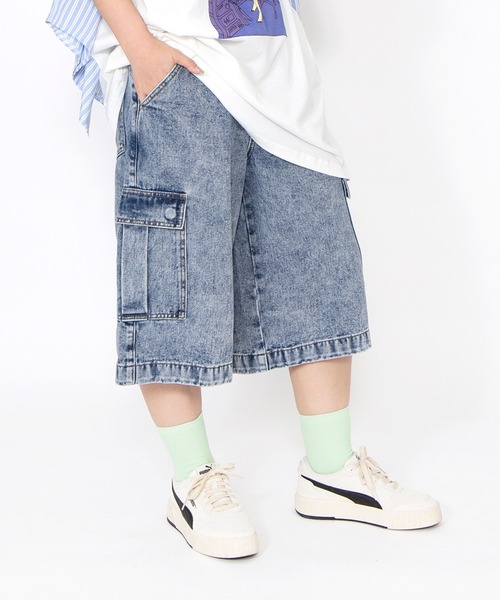 （超美品）9090 デニムハーフパンツ ショートパンツ　紙袋付き PUNYUS（プニュズ） ハーフパンツ ジーンズ デニム デニムパンツ