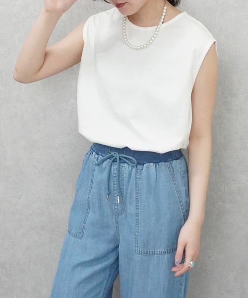 Emma（エマ） tシャツ 天竺ノースリーブロングTシャツ レディース