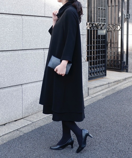 「＆HALF」 「k＆s」長袖ワンピース M ブラック レディースの画像
