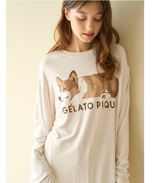「gelato pique」 長袖カットソー ONE SIZE パープル レディース_画像3