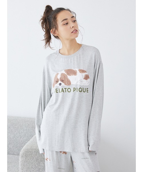 「gelato pique」 長袖カットソー ONE SIZE パープル レディース_画像4
