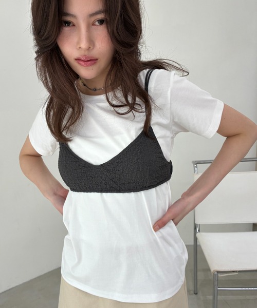 FUULLY STUDIO tシャツ 半袖 ビスチェTシャツセットトップス