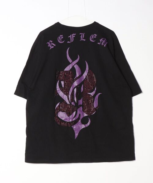 「REFLEM」 7分袖カットソー - ブラック レディース_画像2