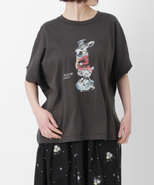 tシャツ H．A．K×ナタリー・レテ　スワイー天竺「MISTER　RABBiT」ドルマンTシャツ レディースの画像