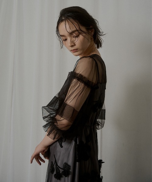 LE'RURE ドレス Flower motif puffsleeve dress : ZOZOTOWN Yahoo!店