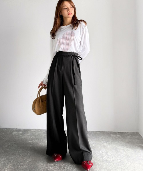 「mily bilet」 スラックス MEDIUM ベージュ レディース_画像5