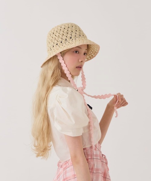 「kaorinomori」 ハット M/57.5cm アイボリー レディース_画像4