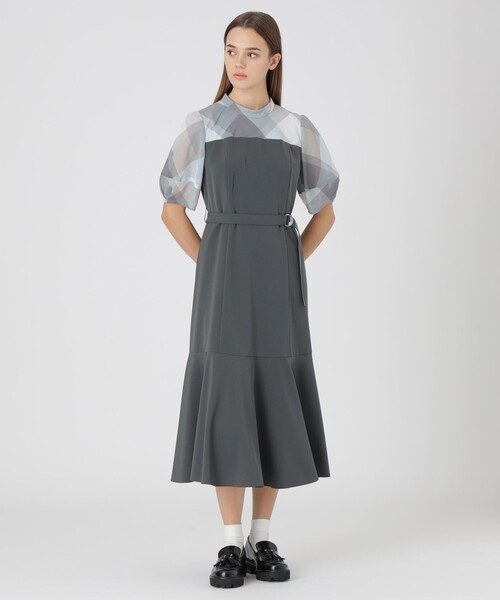 【新作】状態良好☆ブルーレーベルクレストブリッジ☆ストレッチツイルビスチェドレス BLUE LABEL CRESTBRIDGE（ブルーレーベルクレストブリッジ