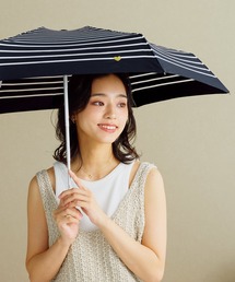 Wpc. 折りたたみ傘 折り畳み 晴雨兼用 ハート刺繍ボーダーゴールドmini