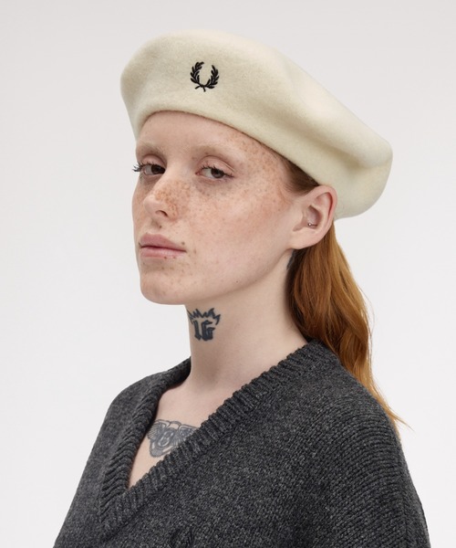 Fred Perry ベージュ ベレー帽 FRED PERRY（フレッドペリー） 帽子 ベレー帽 Wool Beret／フレッド