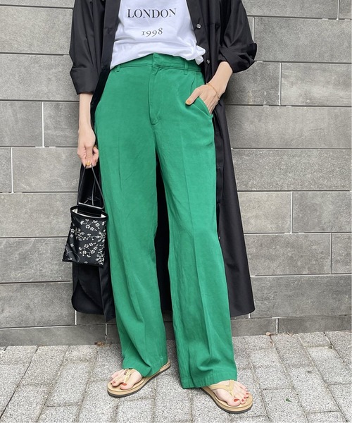 FRAMeWORK パンツ コットンリネンストレートパンツ : ZOZOTOWN