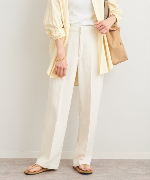 FRAMeWORK コットンリネンストレートパンツ　42 FRAMeWORK パンツ コットンリネンストレートパンツ : ZOZOTOWN