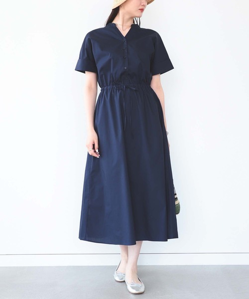 BEAMS HEART ワンピース 「4色展開」スキッパー ドロスト
