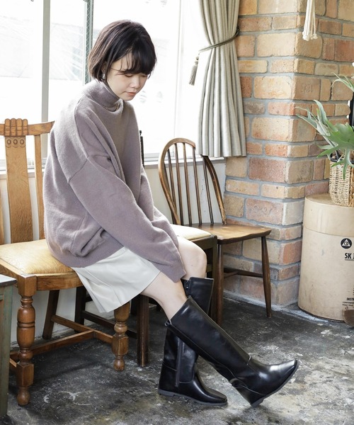 SESTO（セスト） ブーツ 3cmインヒール入り！ストレートロングブーツ