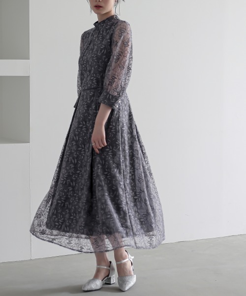 Callarus 大きいサイズ4L パーティードレス　ロング丈ワンピース　レース Callarus ドレス 「Callarus」「結婚式・お呼ばれ・パーティー