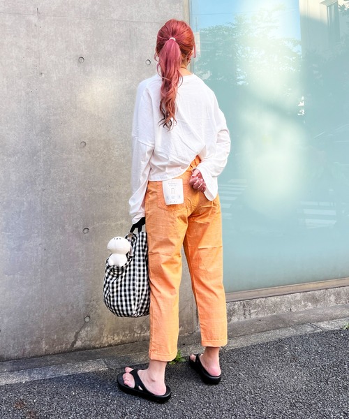 LA LINGE コットンシャンブレー バレルパンツ 【関税なし】 LBC パンツ コットンシャンブレーテーパードパンツ レディース