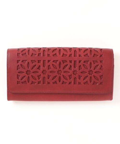 genten（ゲンテン） 長財布 財布 カットワーク フラップ長財布
