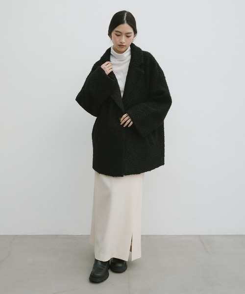 andme（アンドミー） コート チェスターコート ミドル丈シープ調ボア