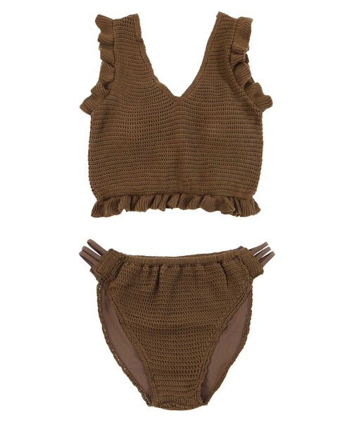 SEA DRESS（シードレス） 水着 Vネックタンクトップフリルクロシェ