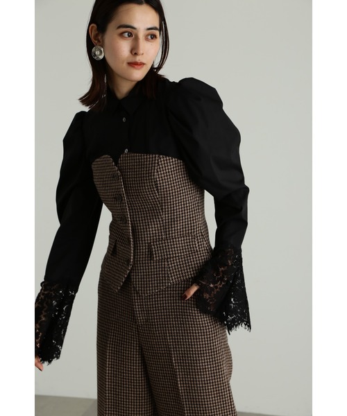 JILLSTUART シルヴィアビスチェ ブラック JILL STUART ブラウス シャツ クラシックチェック ビスチェ