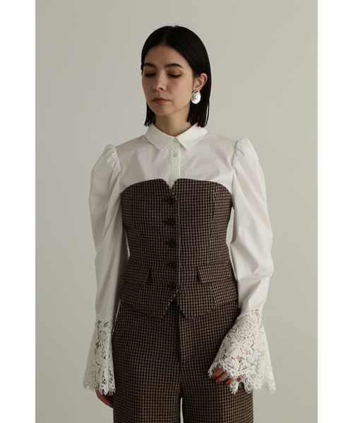JILLSTUART シルヴィアビスチェ ブラック JILL STUART ブラウス シャツ クラシックチェック ビスチェ
