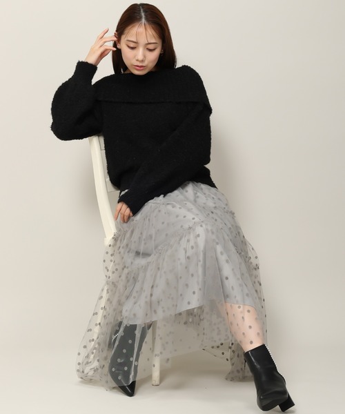 MISCH MASCH（ミッシュマッシュ） スカート フロッキードットチュール