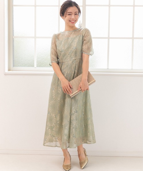 PREFERIR ドレス アンティーク ラメレース バック リボン 結婚式