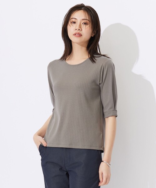 tシャツ ワイドリブジャージー タックスリーブ カットソー レディース