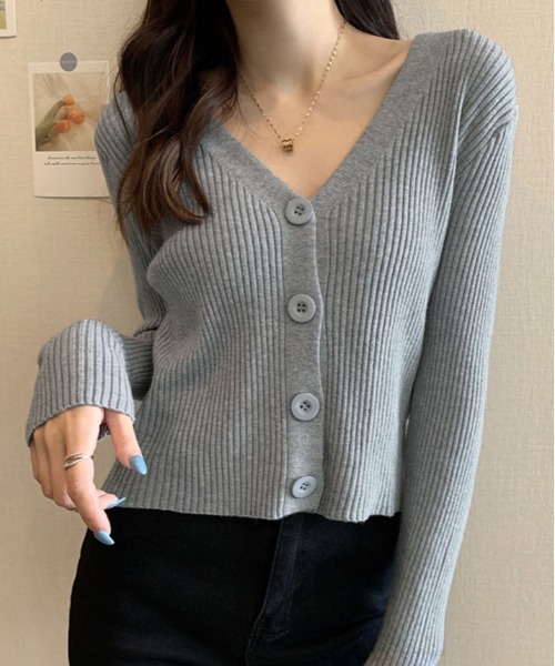 ニット セーター リブ カーディガン レディース : ZOZOTOWN