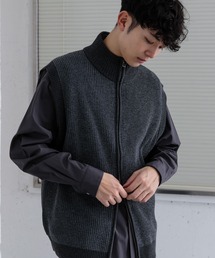 【ERL】ロゴ ニットベスト グレー ユニセックス 関税送料込 SENSE OF PLACE by URBAN RESEARCH ベスト ジレ 「ユニセックス