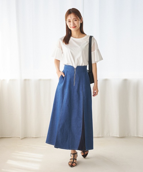 mysty woman（ミスティウーマン） tシャツ シアーショルダープル