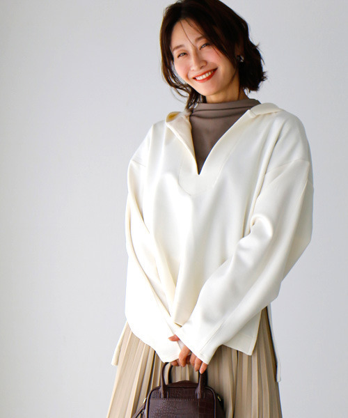 Ehre style パーカー カジュアルに着ない大人顔パーカー重ね方