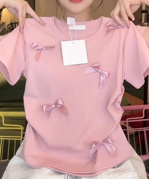 ナイルパーチ Tシャツ リボン GEMEDA tシャツ リボンモチーフTシャツ レディース : ZOZOTOWN
