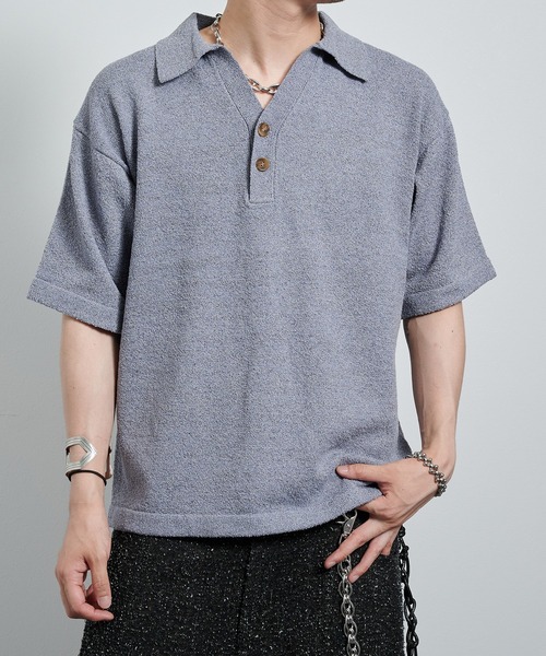 VI E DIT ポロシャツ Skipper Boucle Polo Knit/ブークレ