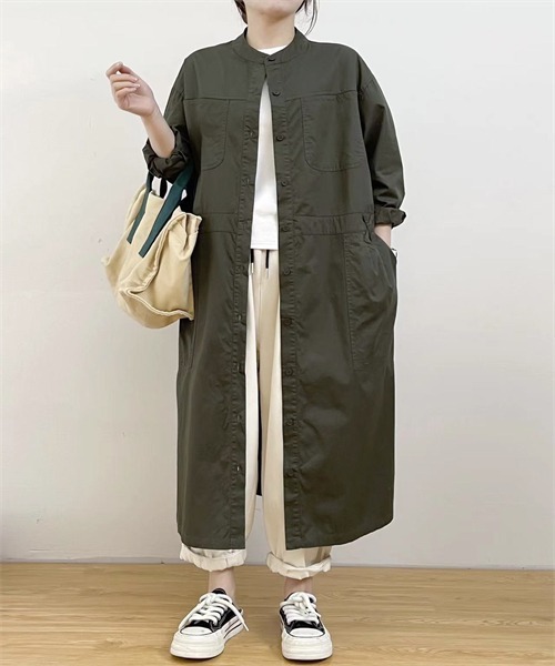 Dream garden（ドリームガーデン） シャツワンピース スタンドカラー